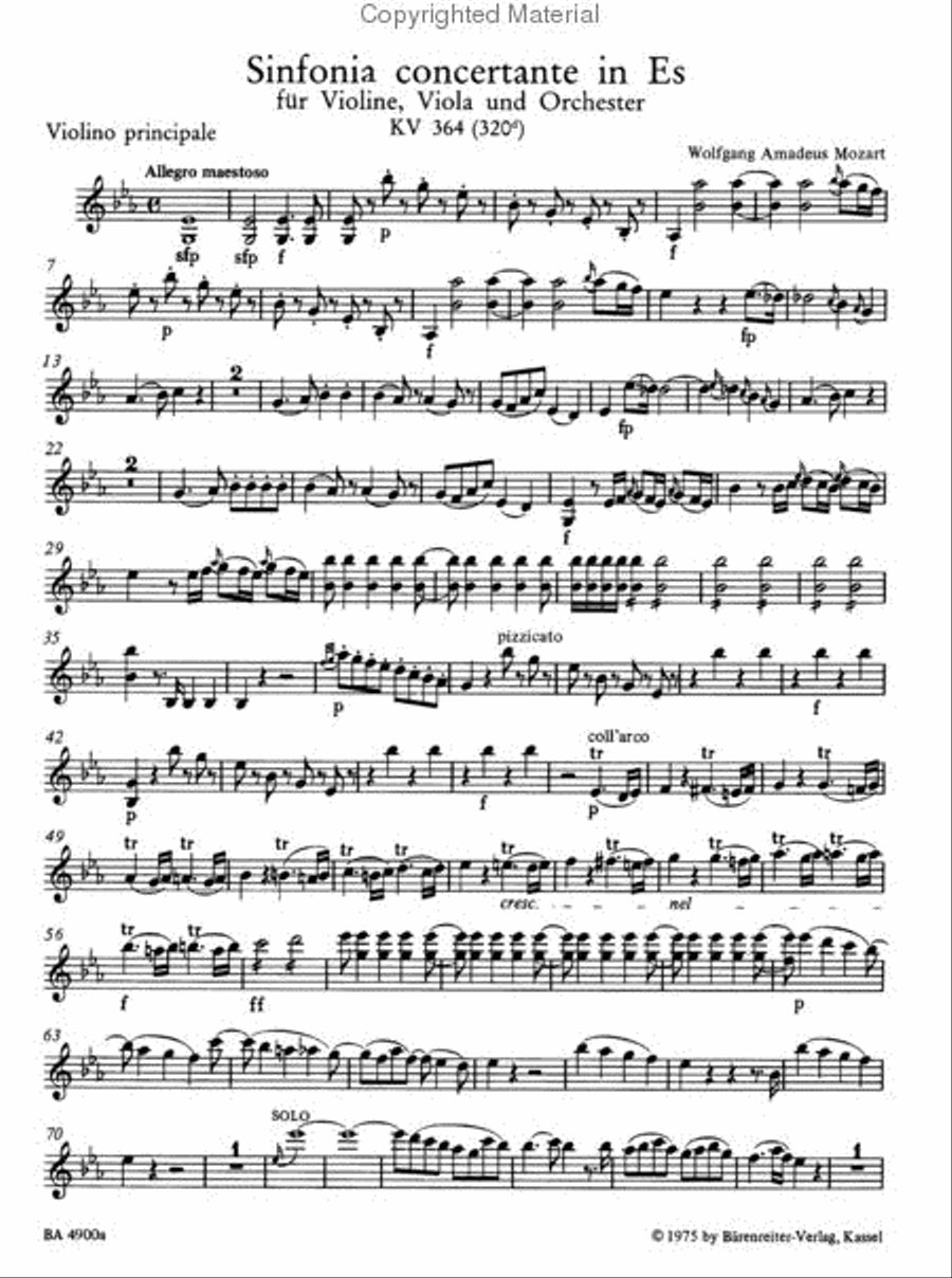 Sinfonia Concertante In Eb Major K. 364 Viola scores gallery preview page 6
