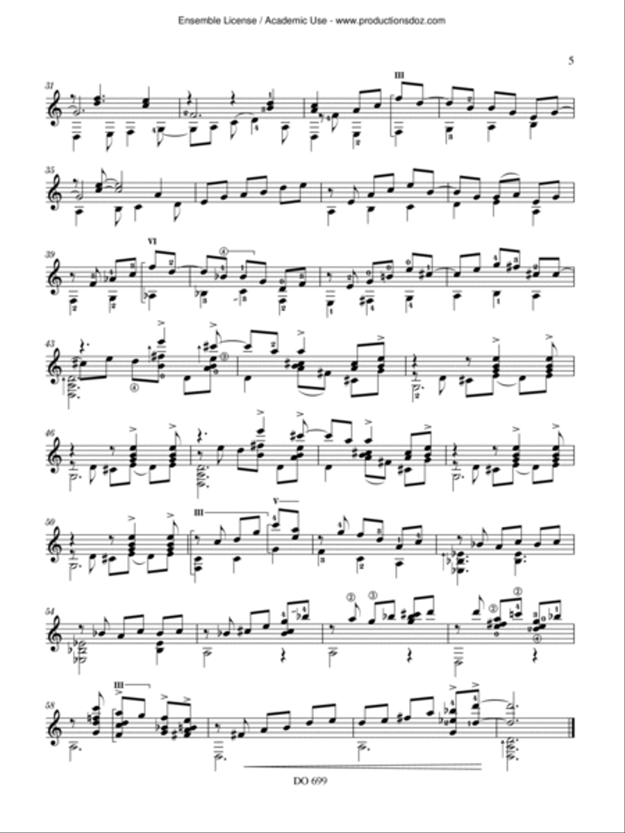 Seis Brevidades (six short pieces) Classical Guitar scores gallery preview page 5