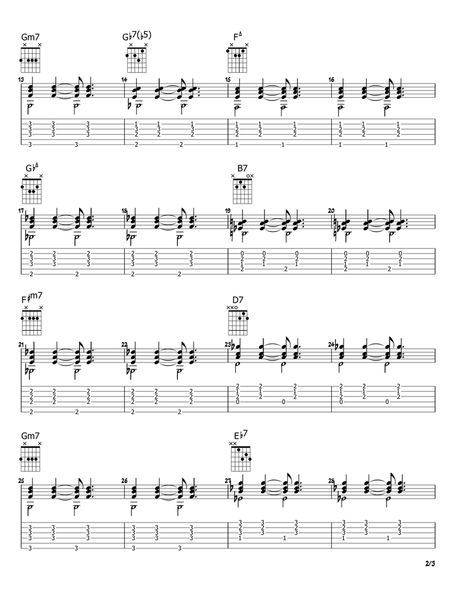 The Girl From Ipanema (garôta De Ipanema) Guitar Tablature scores gallery preview page 2
