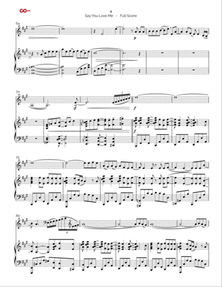Say You Love Me Say You Love Me String Duet scores gallery preview page 4