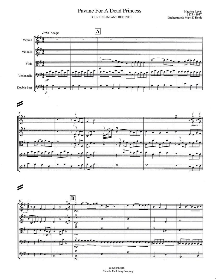 Pavane For A Dead Princess String Orchestra scores gallery preview page 3