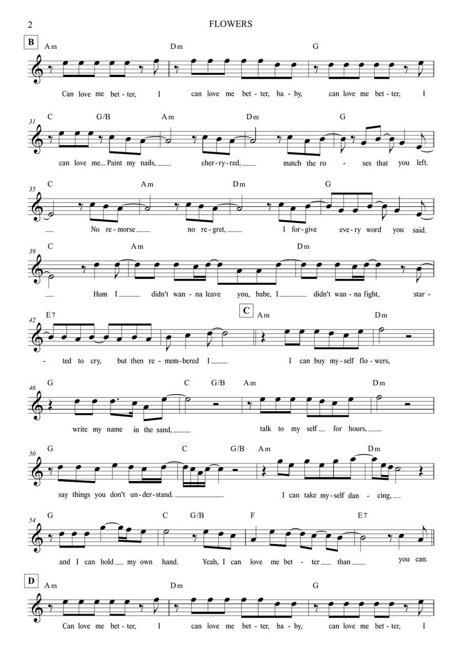 Flowers Piano scores gallery preview page 2