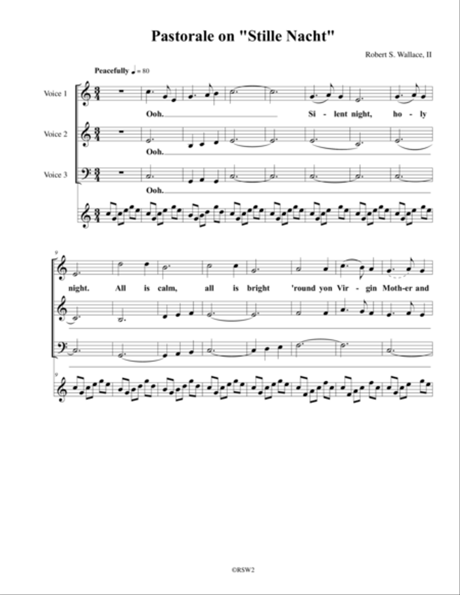 Pastorale on Stille Nacht Organ Solo scores gallery preview page 1