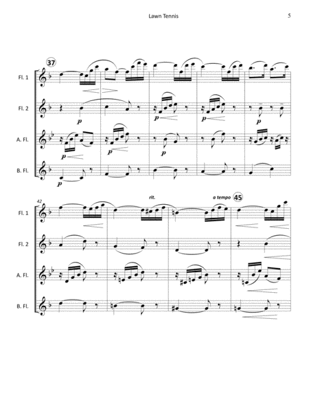 Lawn Tennis from Frosoblomster - Flute Quartet, Flute Choir, or Woodwind Quartet image number null
