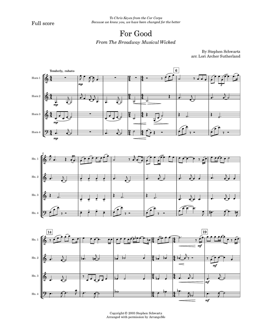 For Good For Good Brass Quartet scores gallery preview page 2
