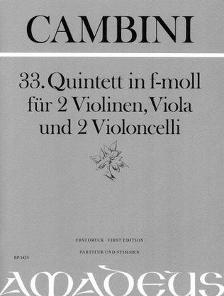 Book cover for 33. Quintet in F minor