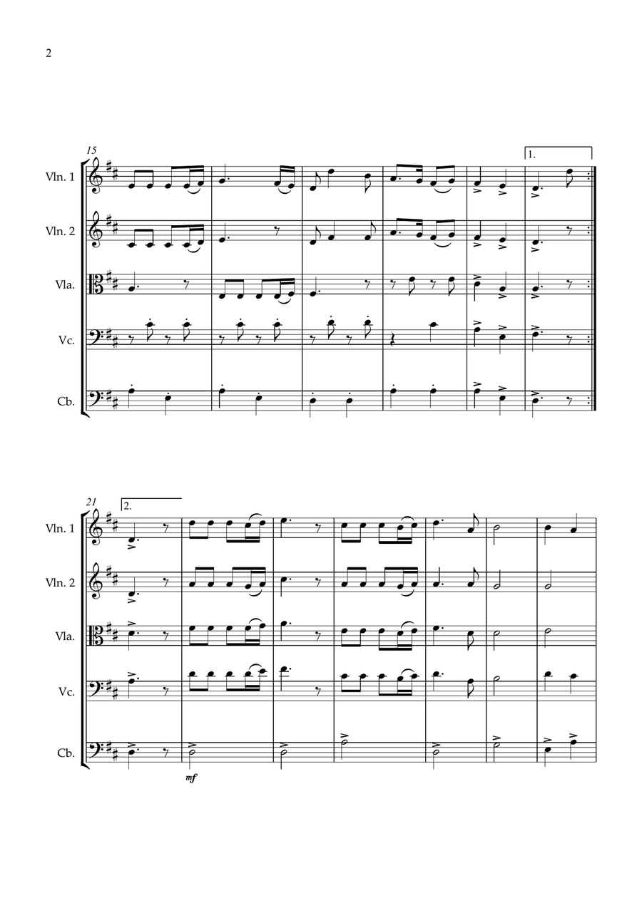 Joy To The World String quintet intermedite String Quintet scores gallery preview page 2