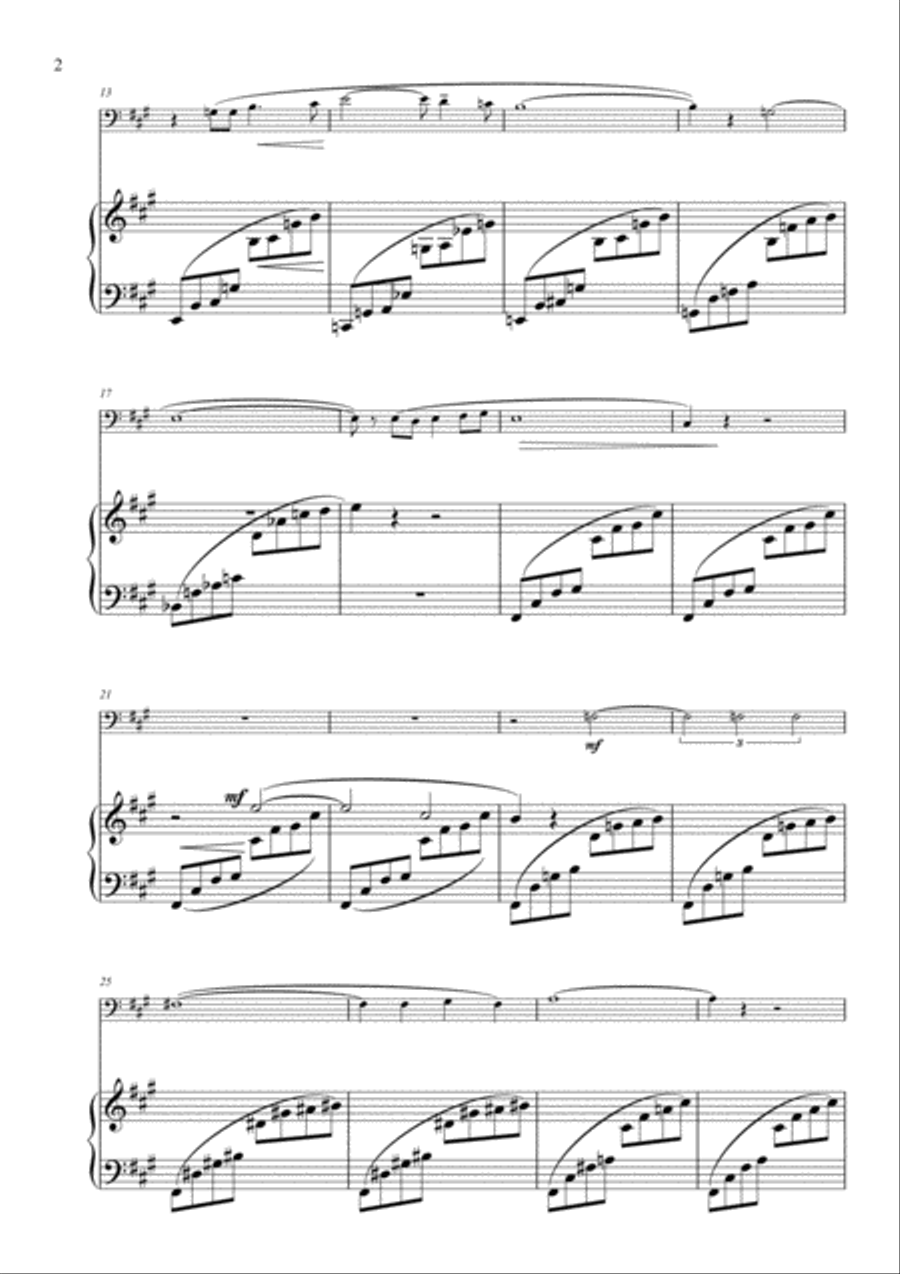 Reflets arranged for Cello and Piano Small Ensemble scores gallery preview page 4