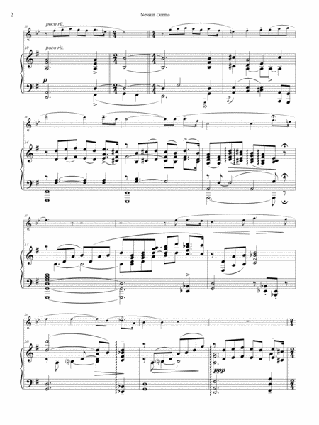 Puccini: Nessun Dorma for Clarinet and Piano image number null