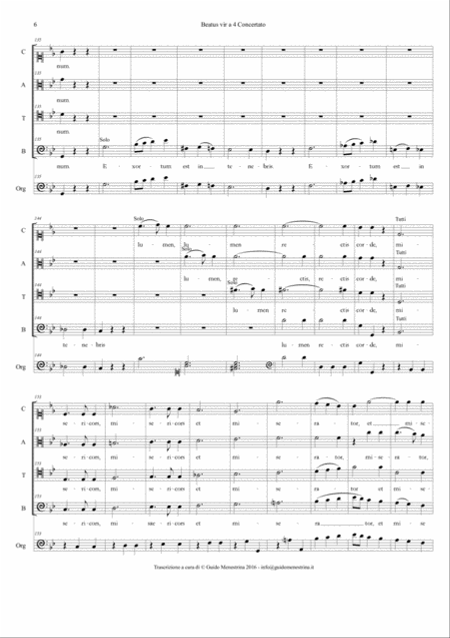 Niccolò Jommelli - Beatus vir a 4 4-Part scores gallery preview page 6