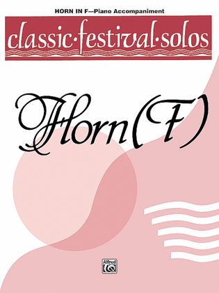Book cover for Classic Festival Solos (Horn in F), Volume 1
