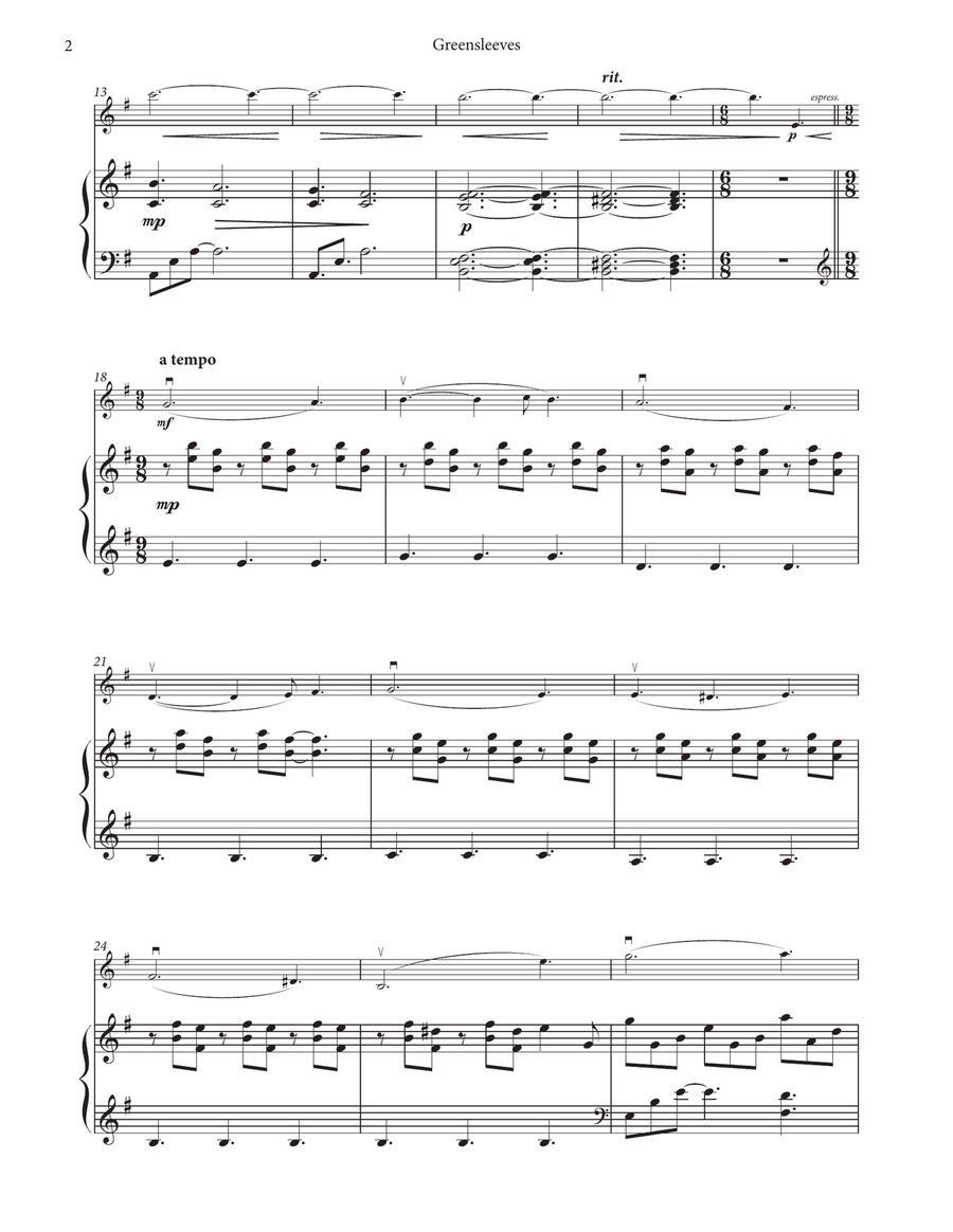 Greensleeves Violin Solo scores gallery preview page 4