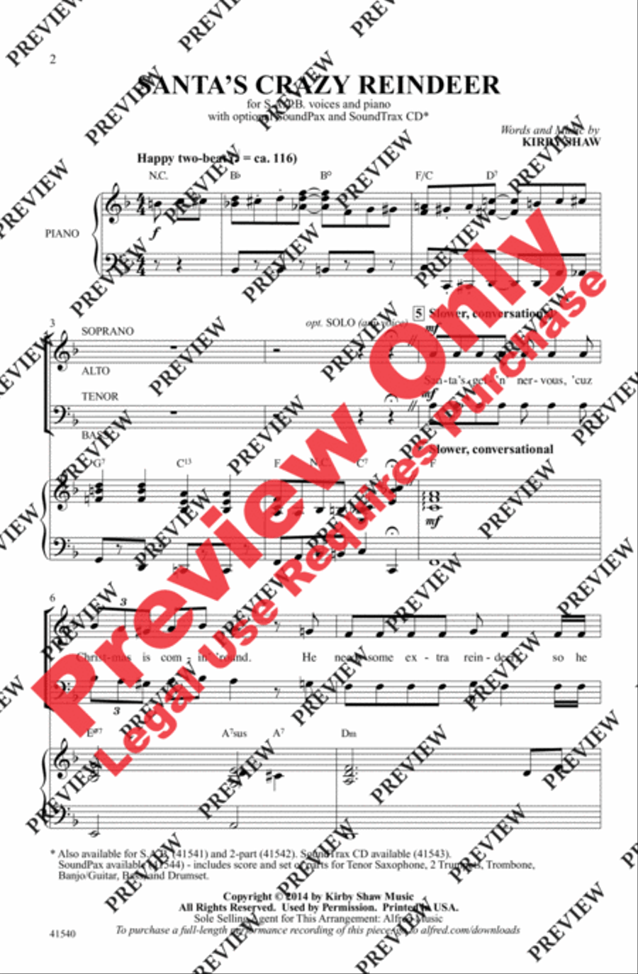 Santa's Crazy Reindeer 4-Part scores gallery preview page 2