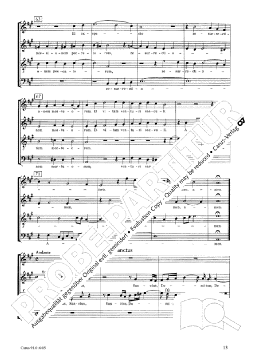 Missa in A Major Missa in A Major 4-Part scores gallery preview page 13