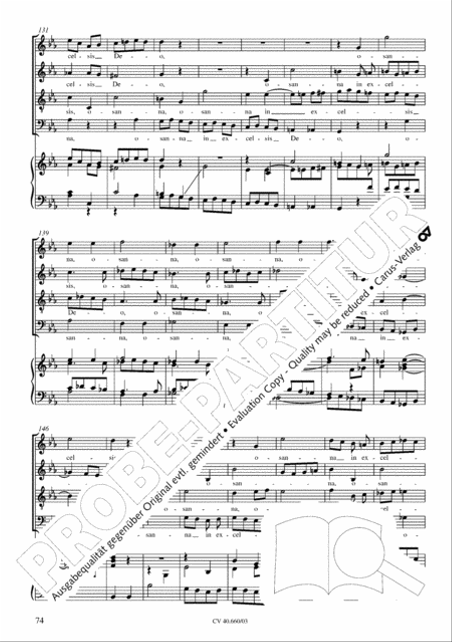 Mass in E flat major (Messe in Es) SATTB scores gallery preview page 75