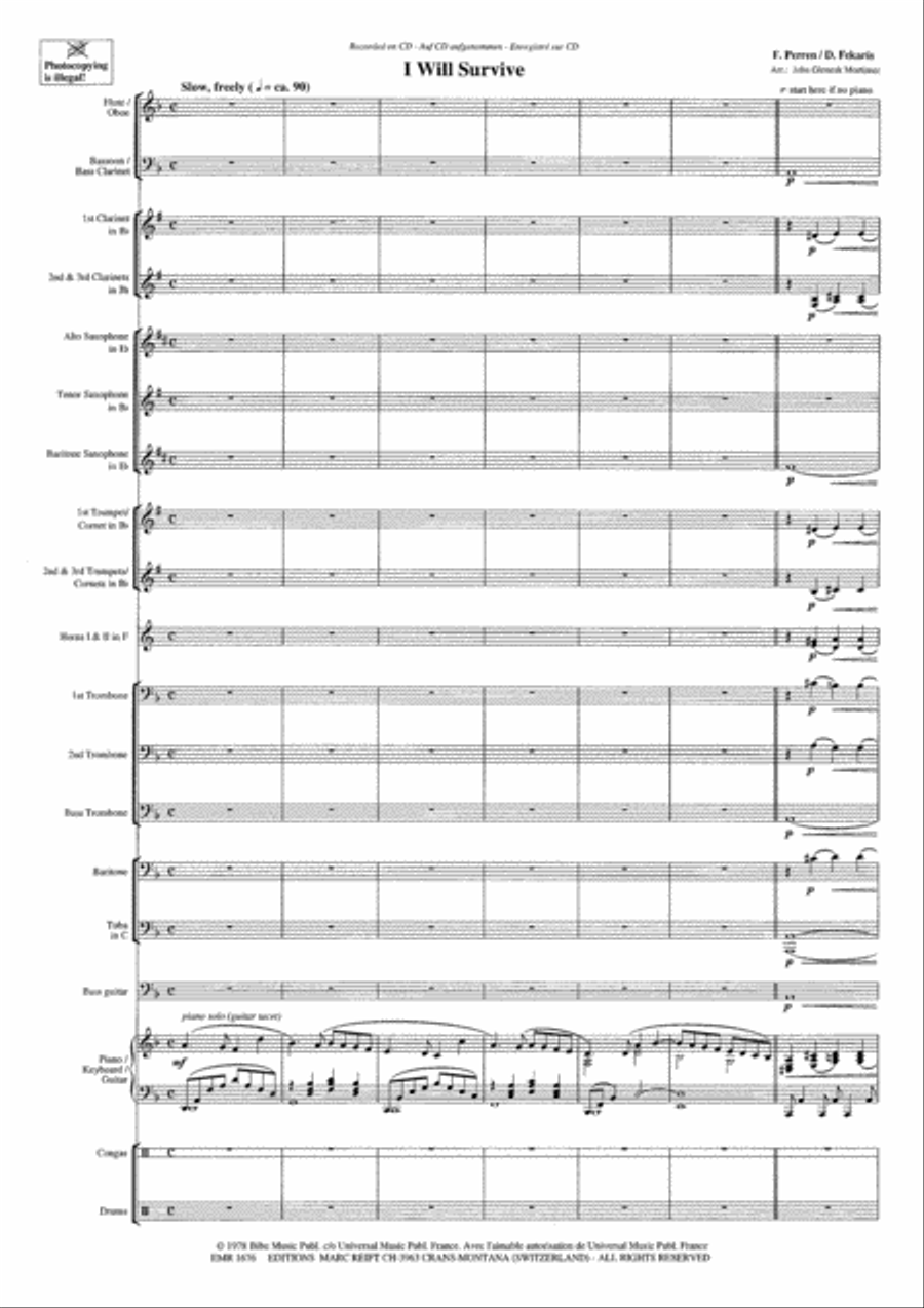 I Will Survive Concert Band scores gallery preview page 4