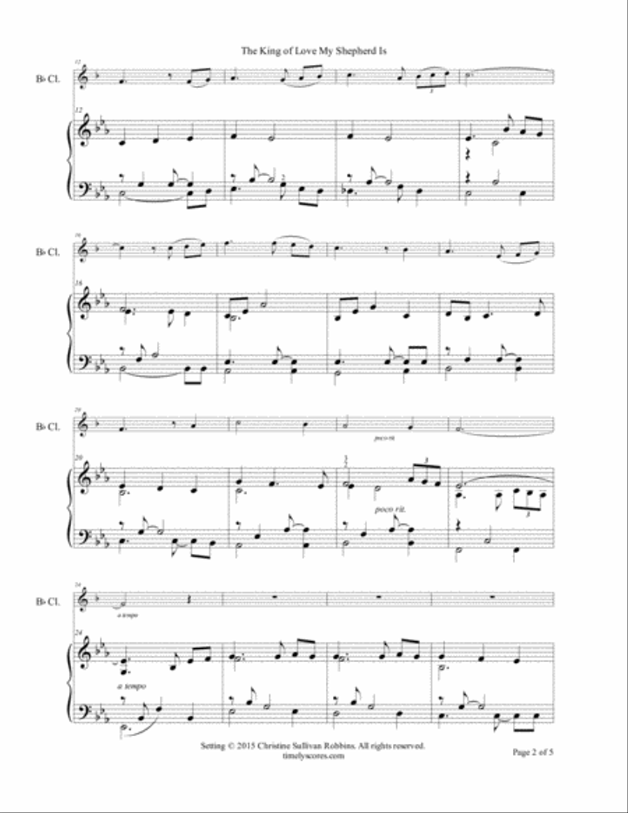 The King of Love My Shepherd Is Clarinet Solo scores gallery preview page 2
