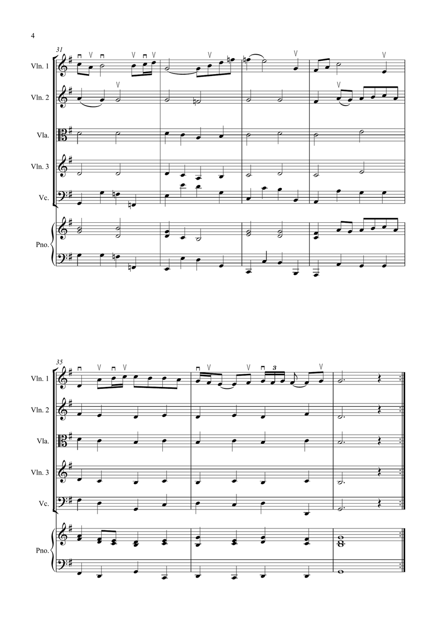 Air on a G String for String Quartet String Quartet scores gallery preview page 4