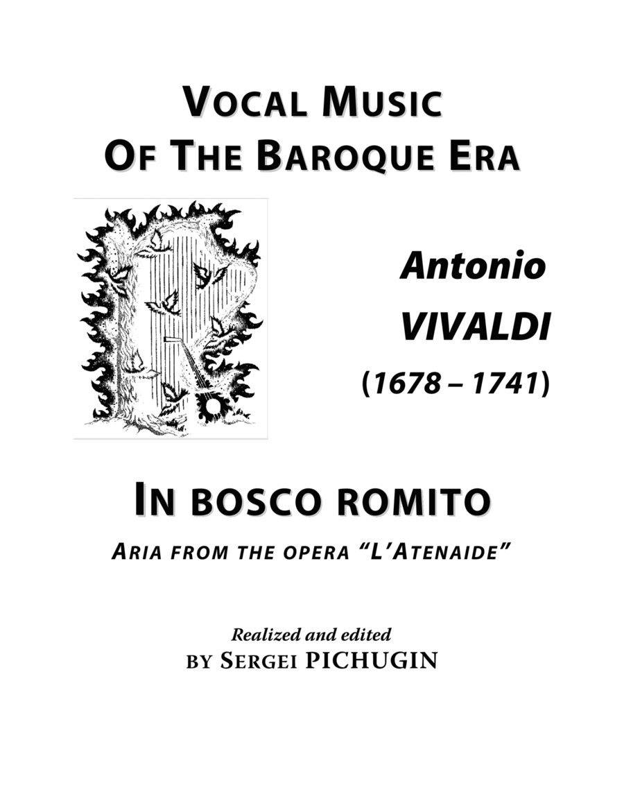VIVALDI Antonio: In bosco romito, aria from the opera "L'Atenaide", arranged for Voice and Piano (F image number null