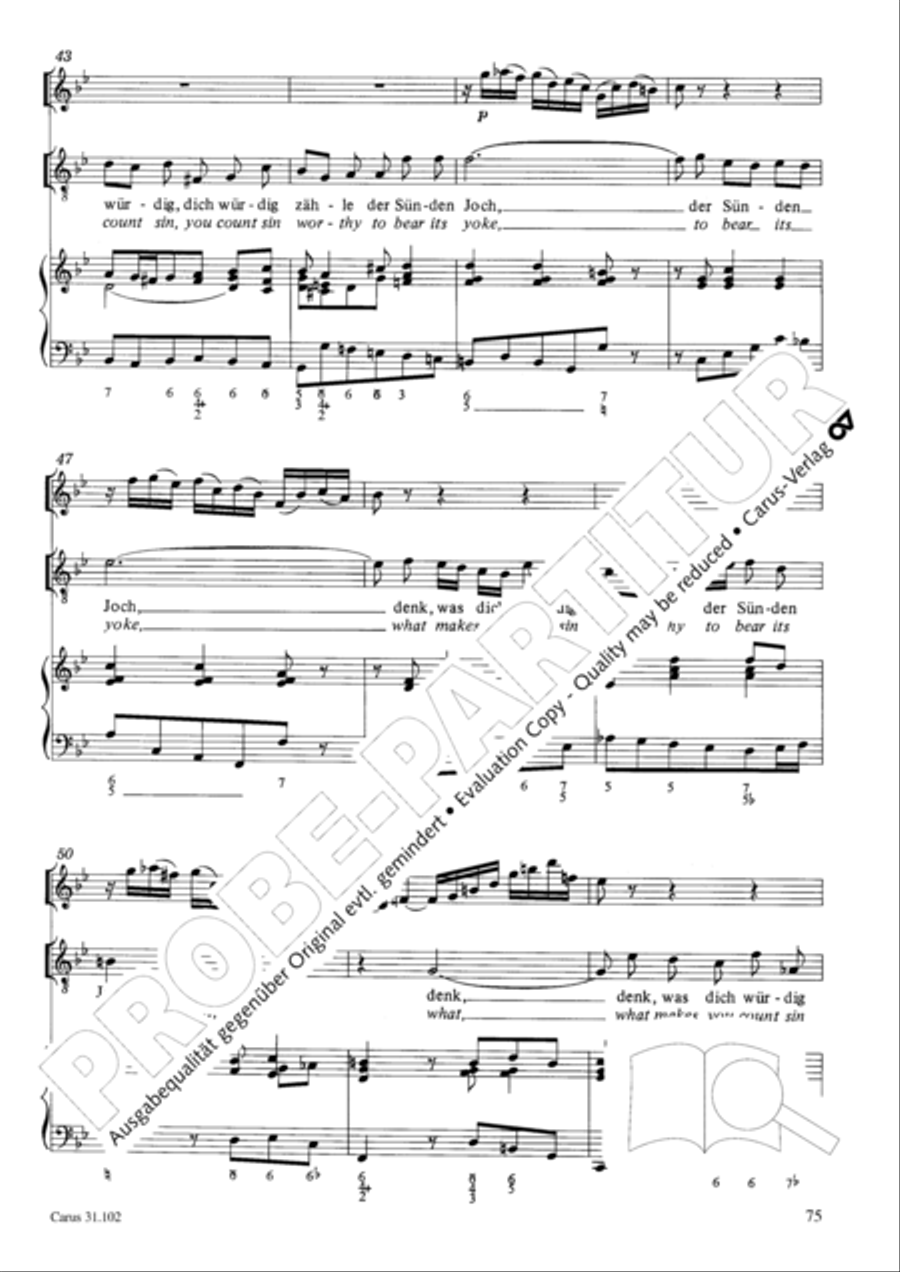 Lord God, your eyes are seeing truth in trusting (Herr, deine Augen sehen nach dem Glauben) ATB scores gallery preview page 76