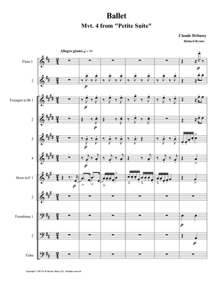 Ballet (Mvt. 4 from Debussy's Petite Suite) for Brass Octet + 2 Flutes