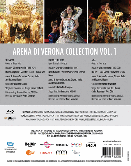 Arena di Verona Collection, Vol. 1 - Turandot, Romeo & Juliette, Aida