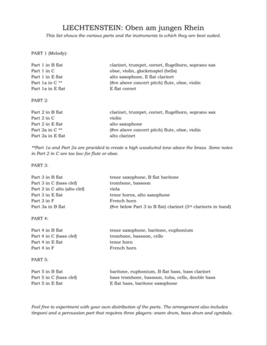 Liechtenstein National Anthem: Oben am jungen Rhein Large Ensemble scores gallery preview page 3