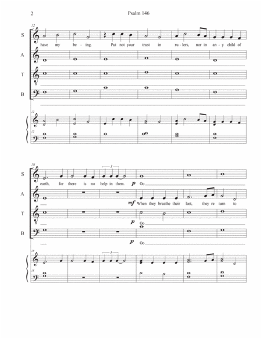 Psalm 146 (Alleluia! Praise God, O My Soul!) 4-Part scores gallery preview page 3