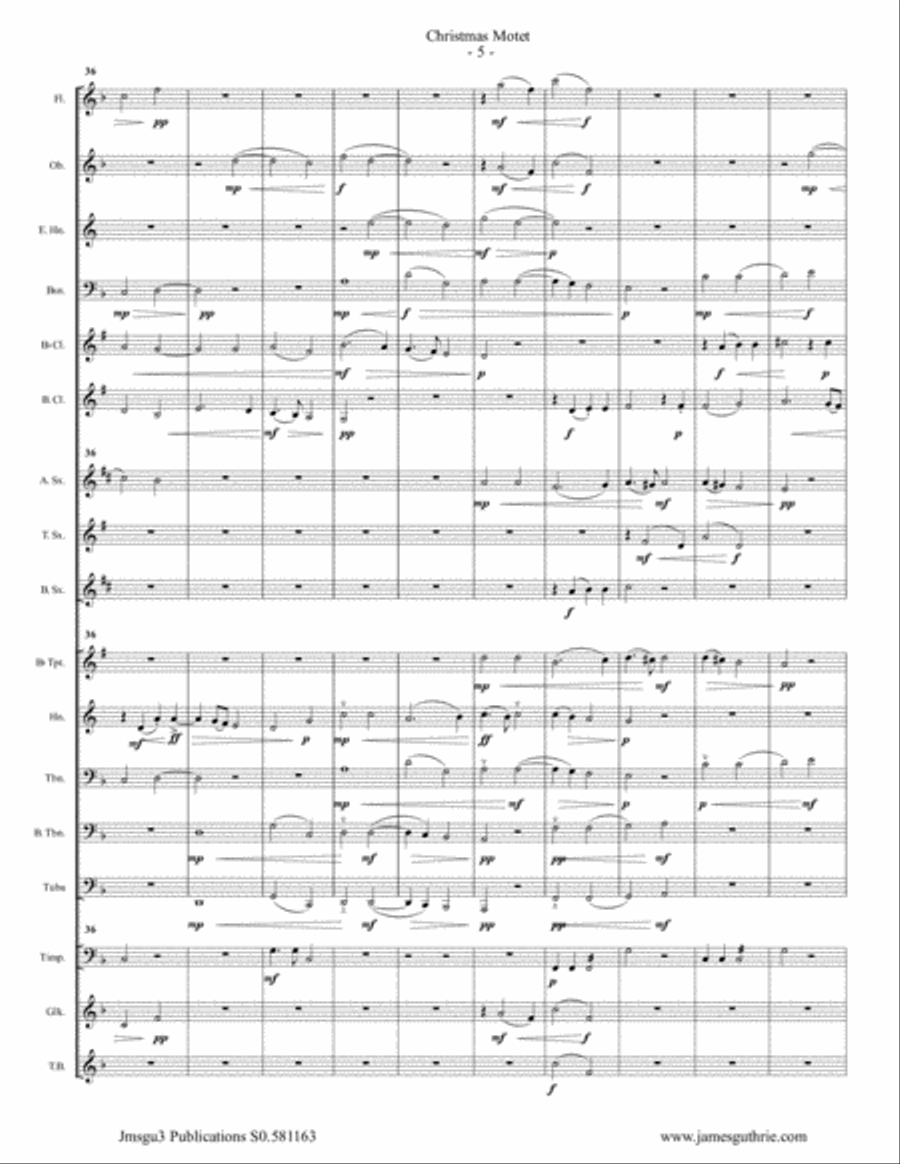 Mouton: Christmas Motet for Concert Band Concert Band scores gallery preview page 5