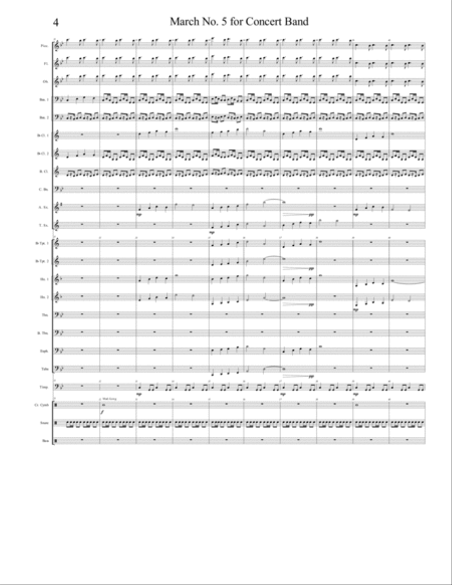 March No. 5 for Concert Band Concert Band scores gallery preview page 4