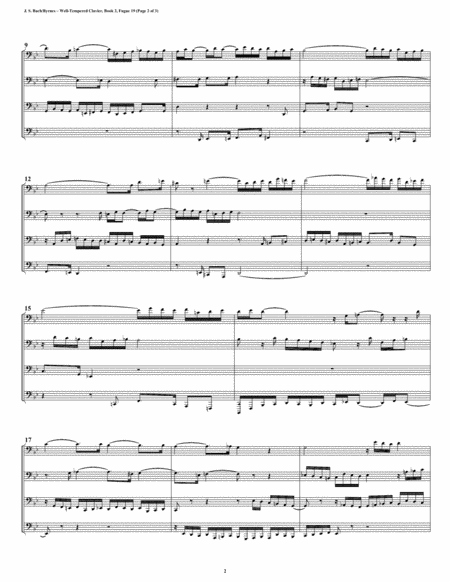 Fugue 19 from Well-Tempered Clavier, Book 2 (Euphonium-Tuba Quartet) image number null