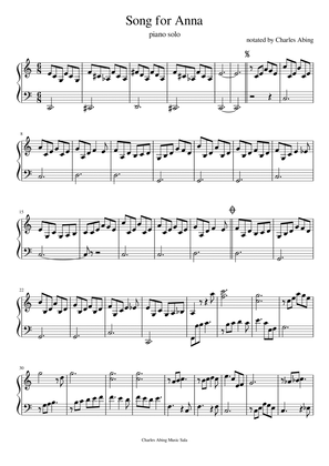 Song for Anna in C major for piano solo