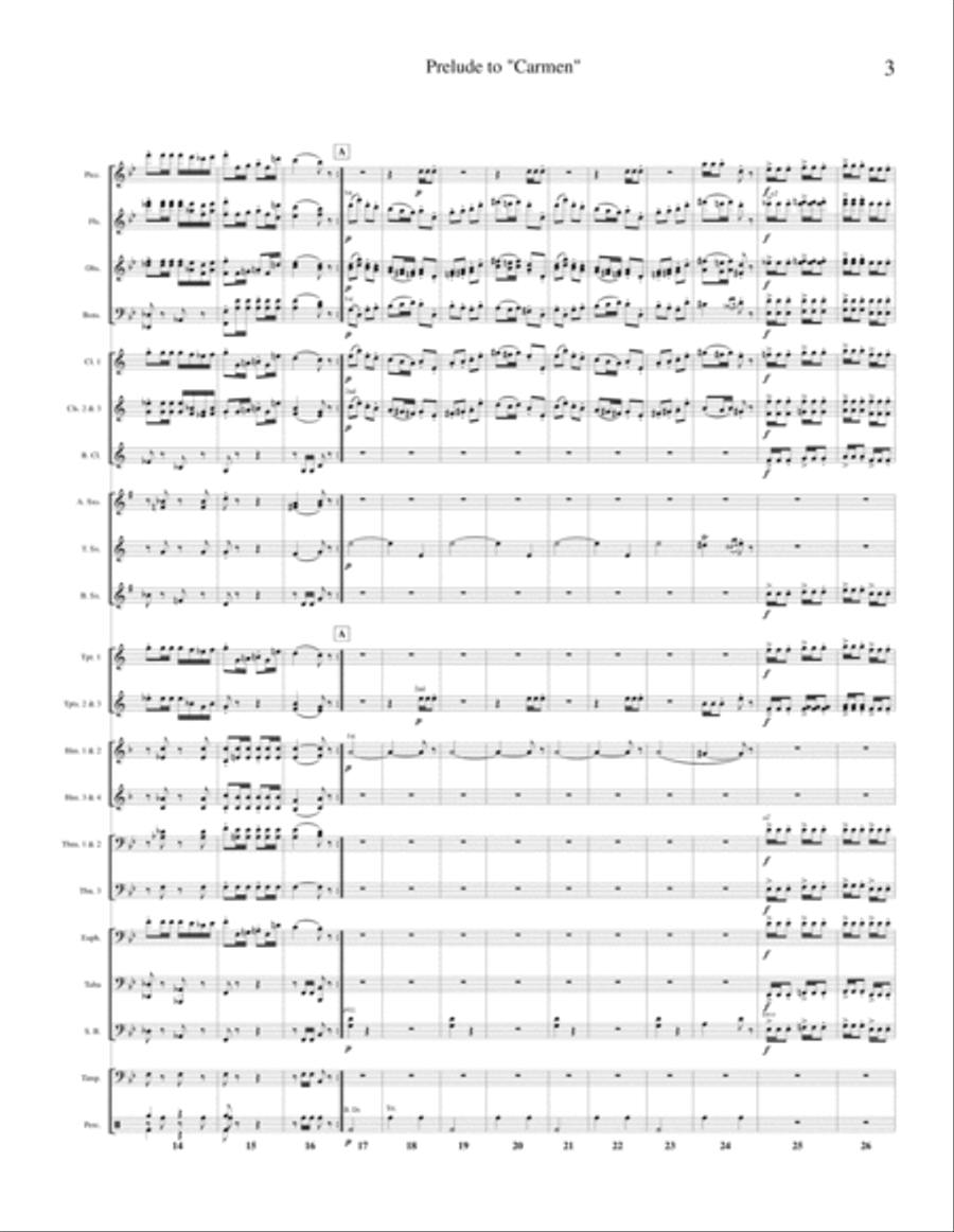Prelude to Carmen (March of the Toreadors) transcribed for Concert Band Concert Band scores gallery preview page 2