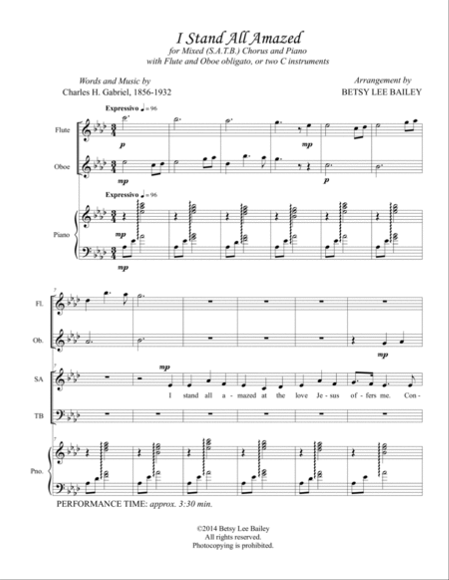 I Stand All Amazed 4-Part scores gallery preview page 2