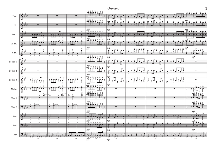 Obsessed Marching Band scores gallery preview page 3