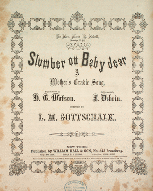 Slumber on Baby Dear. (La Ninnarella). A Mother's Cradle Song
