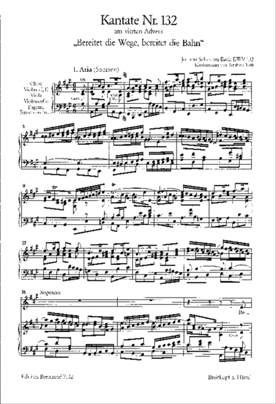 Cantata BWV 132 “Bereitet die Wege, bereitet die Bahn” 4-Part scores gallery preview page 2