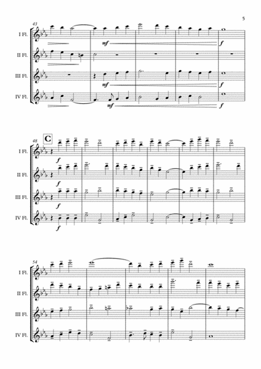 Brassed Off "Danny Boy (Londonderry Air)" Flute Quartet arr. Adrian Wagner image number null