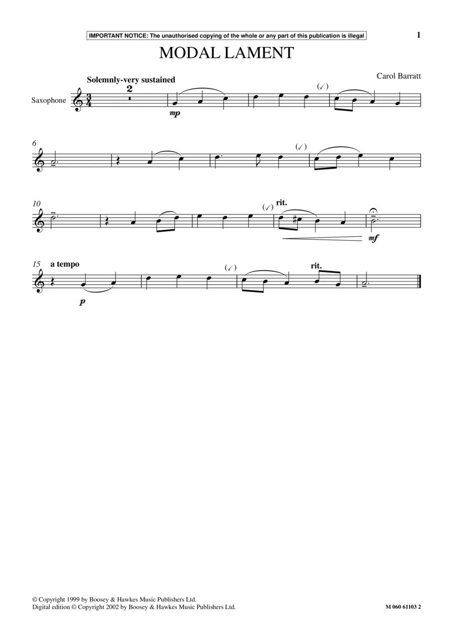 Modal Lament Modal Lament School and Community scores gallery preview page 1
