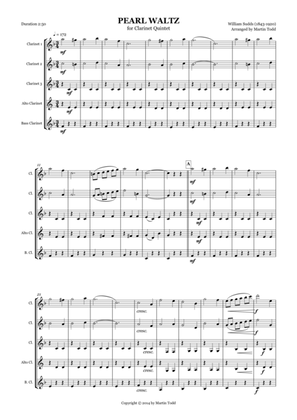 Pearl Waltz for Clarinet Quintet