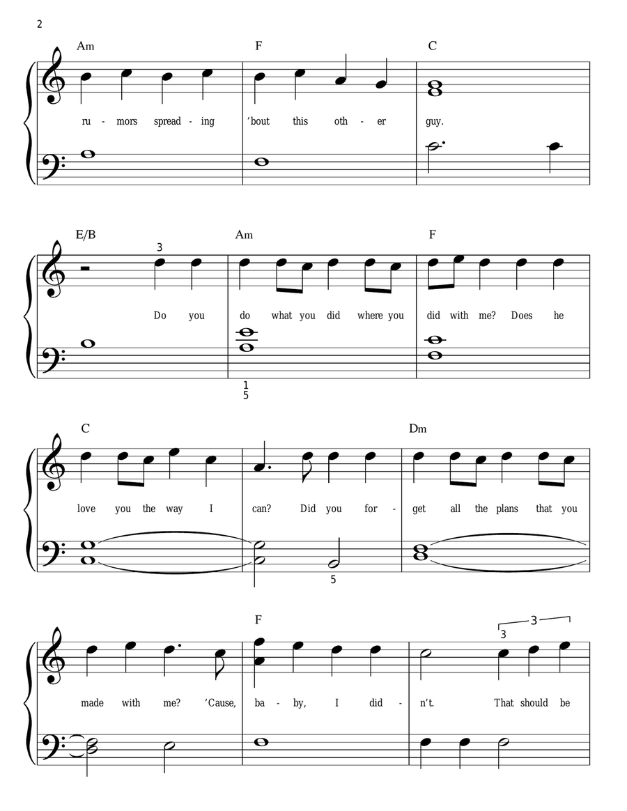 That Should Be Me Easy Piano scores gallery preview page 2