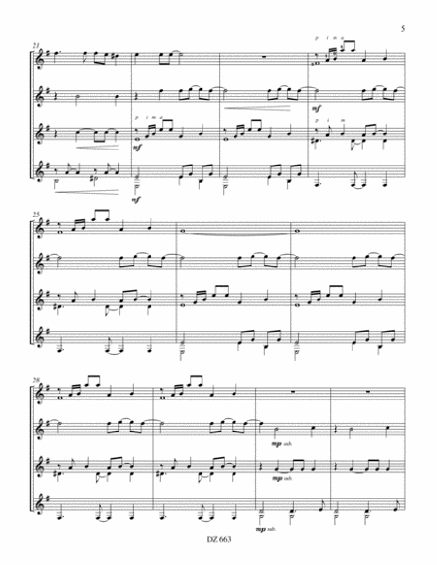Festival - Flower Power Suite Guitar Ensemble scores gallery preview page 5