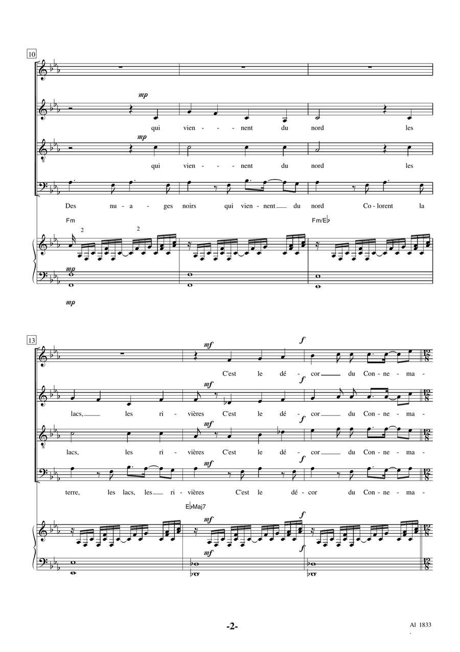Les Lacs Du Connemara Les Lacs Du Connemara 4-Part scores gallery preview page 2