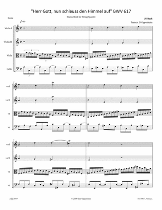 Bach: Prelude "Herr Gott, nun schleuss den Himmel auf" BWV 617 from the Orgelbuechlein arranged for