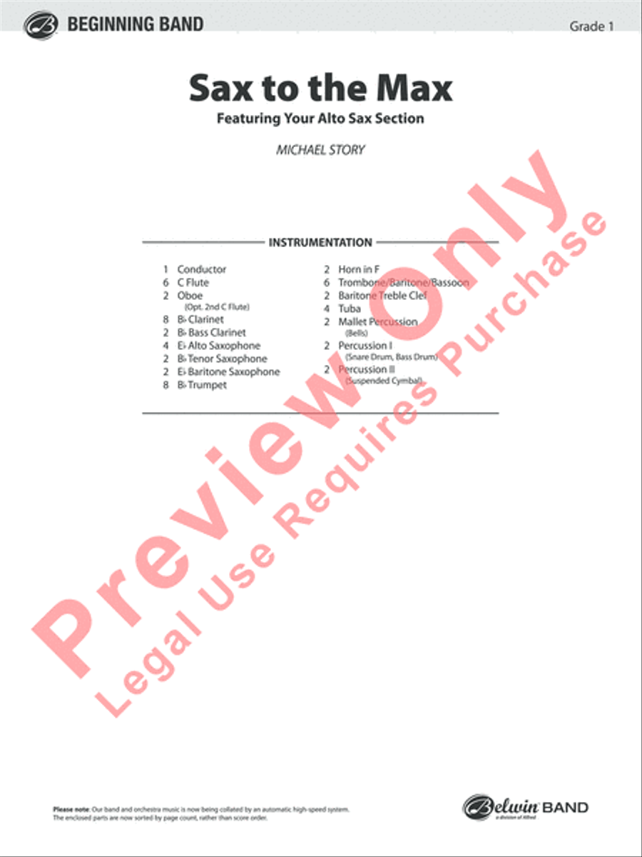 Sax to the Max Concert Band scores gallery preview page 2