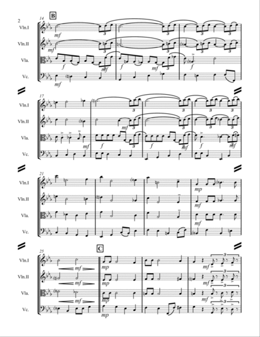 Moonlight Serenade String Quartet scores gallery preview page 3