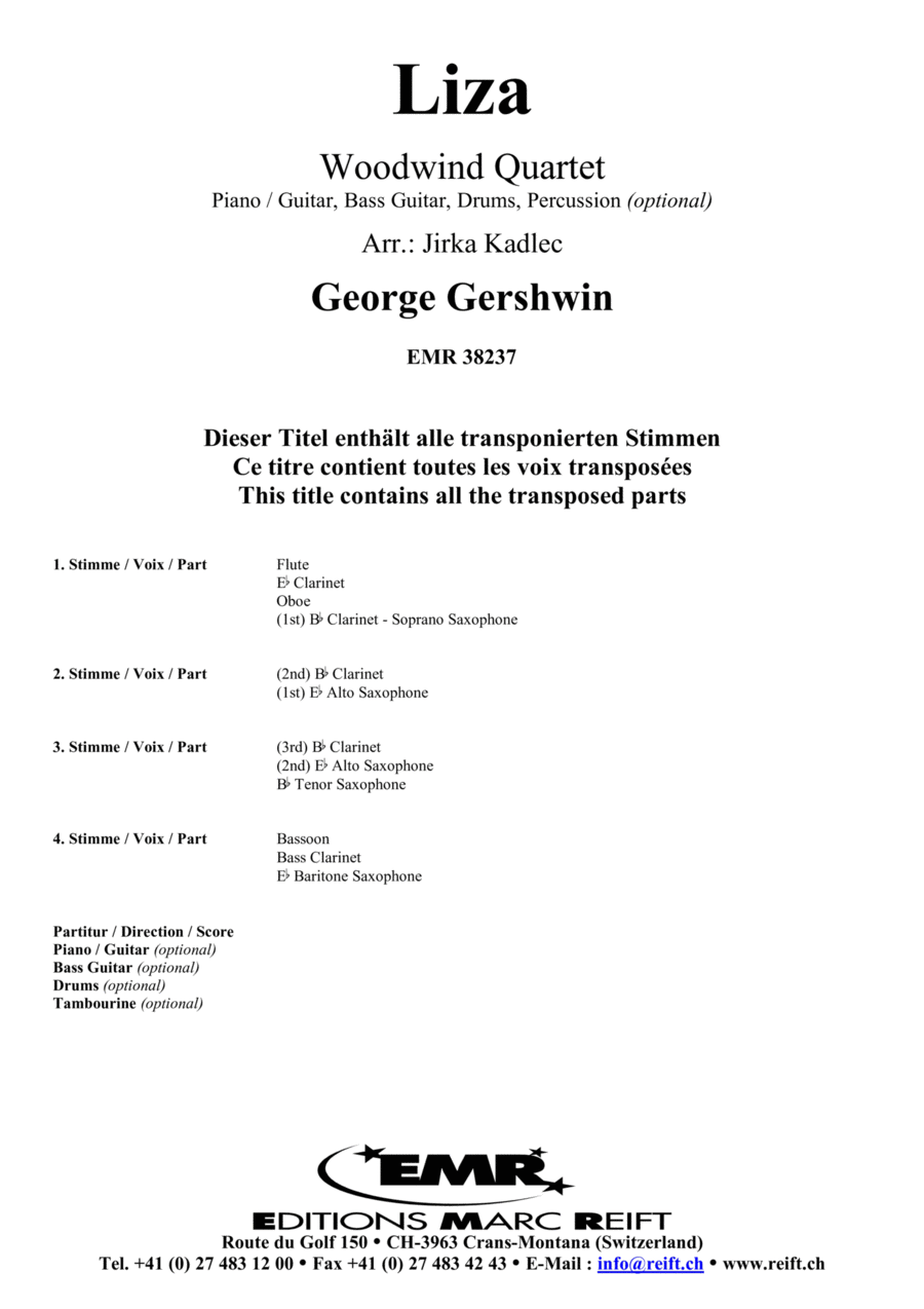 Liza Woodwind Quartet scores gallery preview page 1
