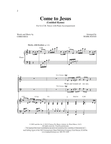 Come to Jesus (Untitled Hymn) image number null