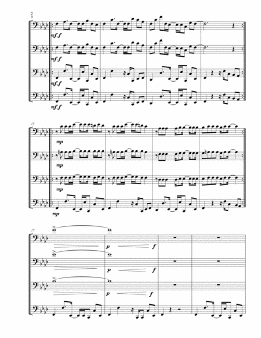 Axel F Woodwind Quartet scores gallery preview page 2