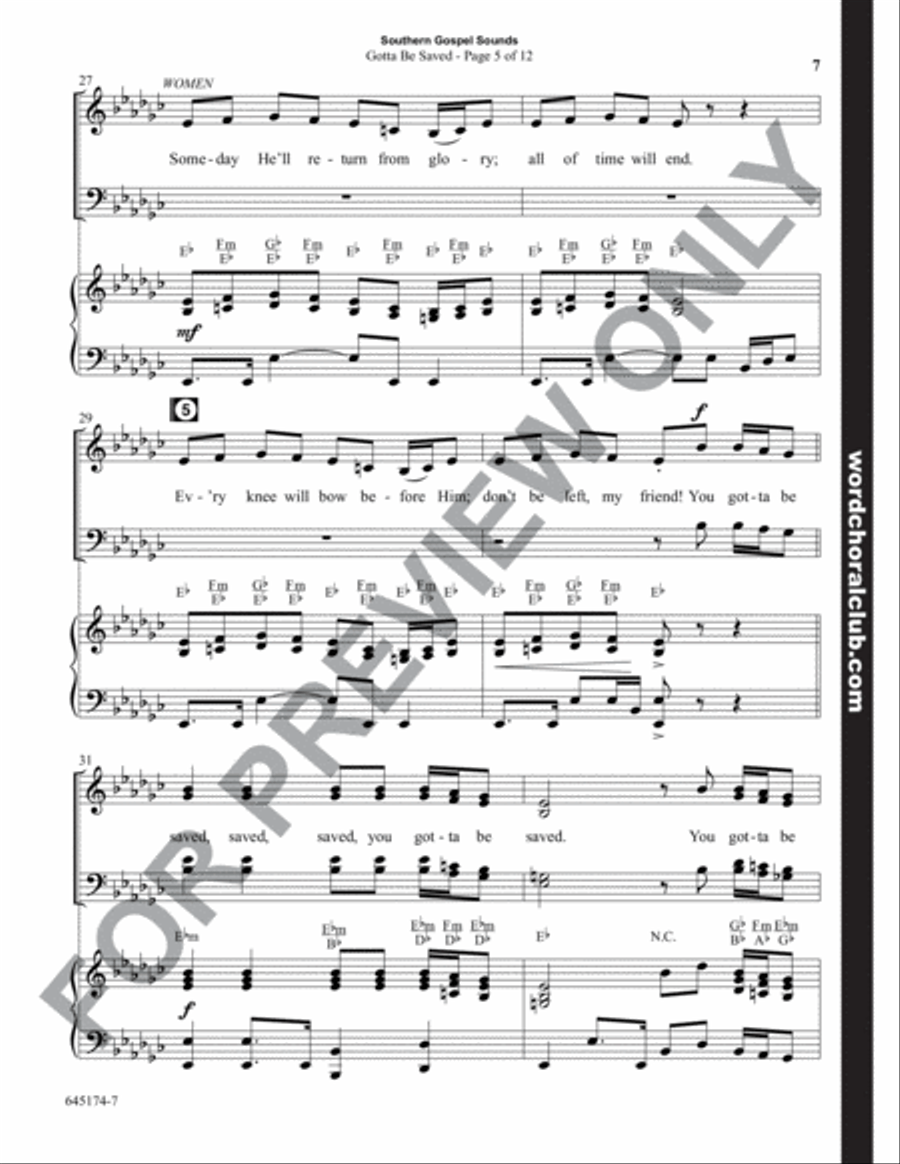 Southern Gospel Sounds - Choral Book 4-Part scores gallery preview page 8